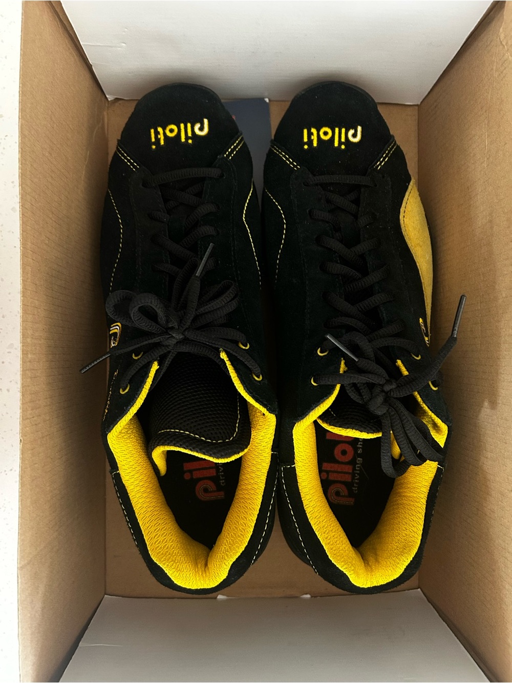 Piloti Black & Yellow Suede Sneakers